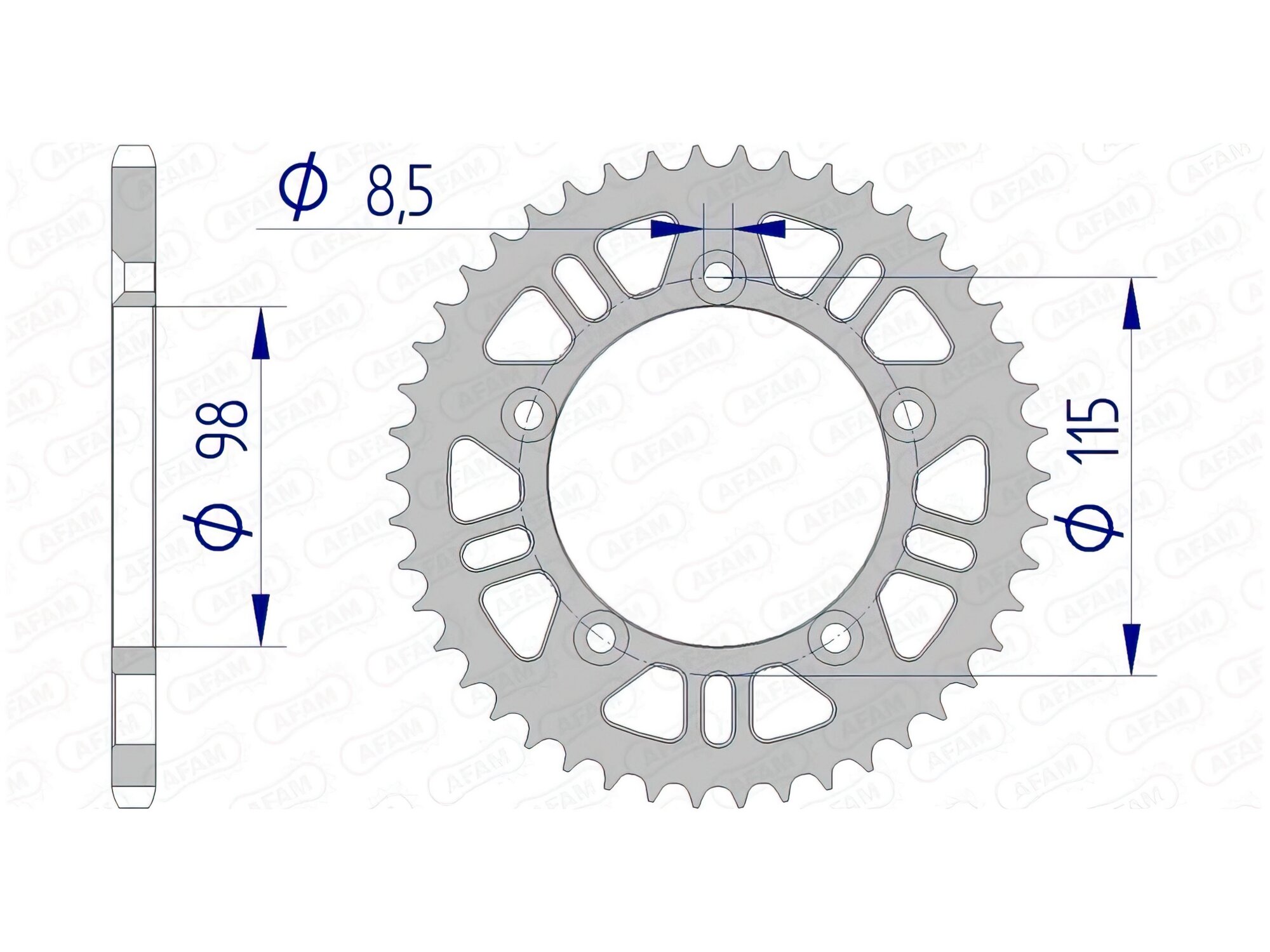 Image of Kettenrad Afam Alu 420 / 48 Zähne SX / TC 65