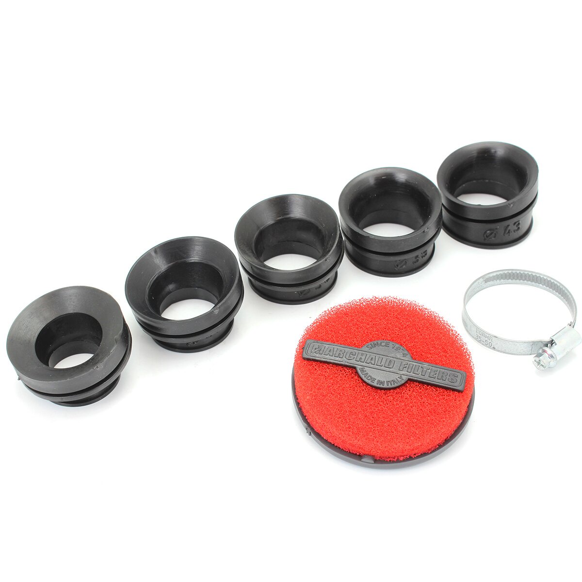 Image of Luftfilter extra flach AW 28 - 44mm Schwarz / Rot