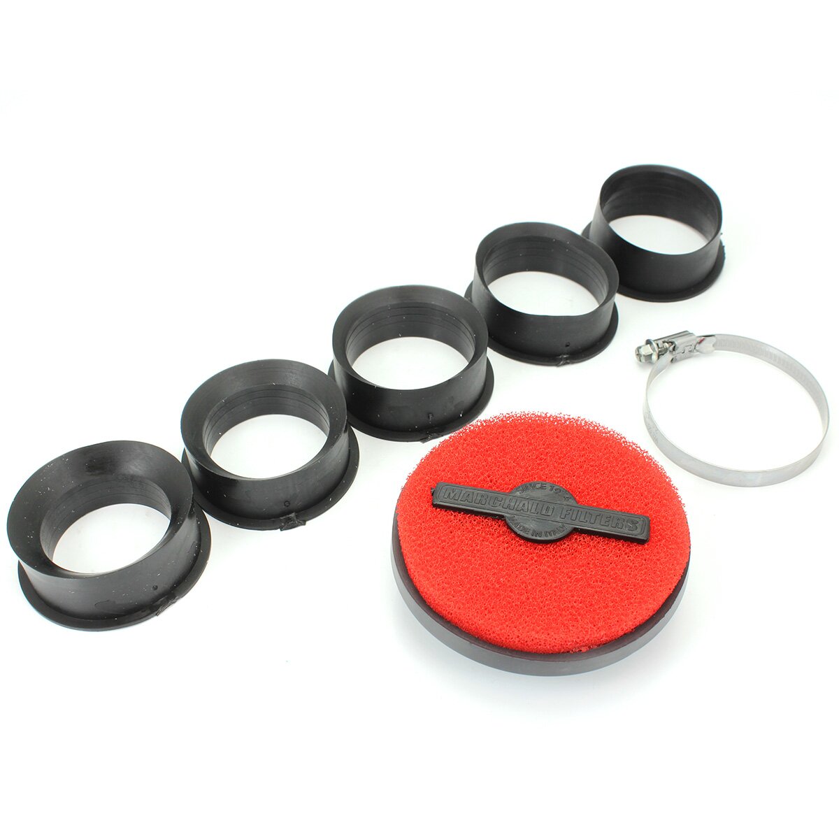 Image of Luftfilter extra flach AW 46-62mm CP/PWK/VHST Schwarz / Rot