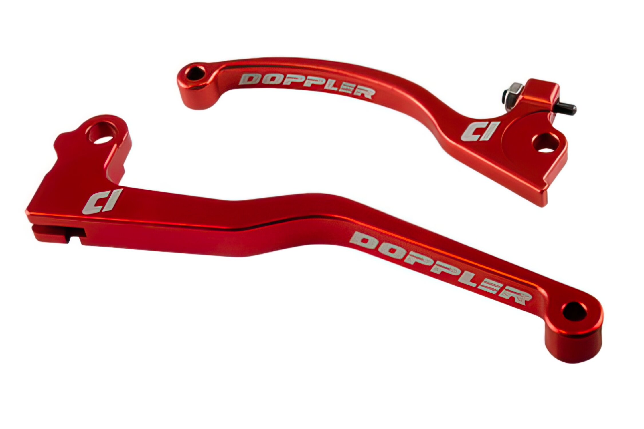 Image of Hebelset AJP Doppler CNC rot Rieju MRT langer Kupplungshebel