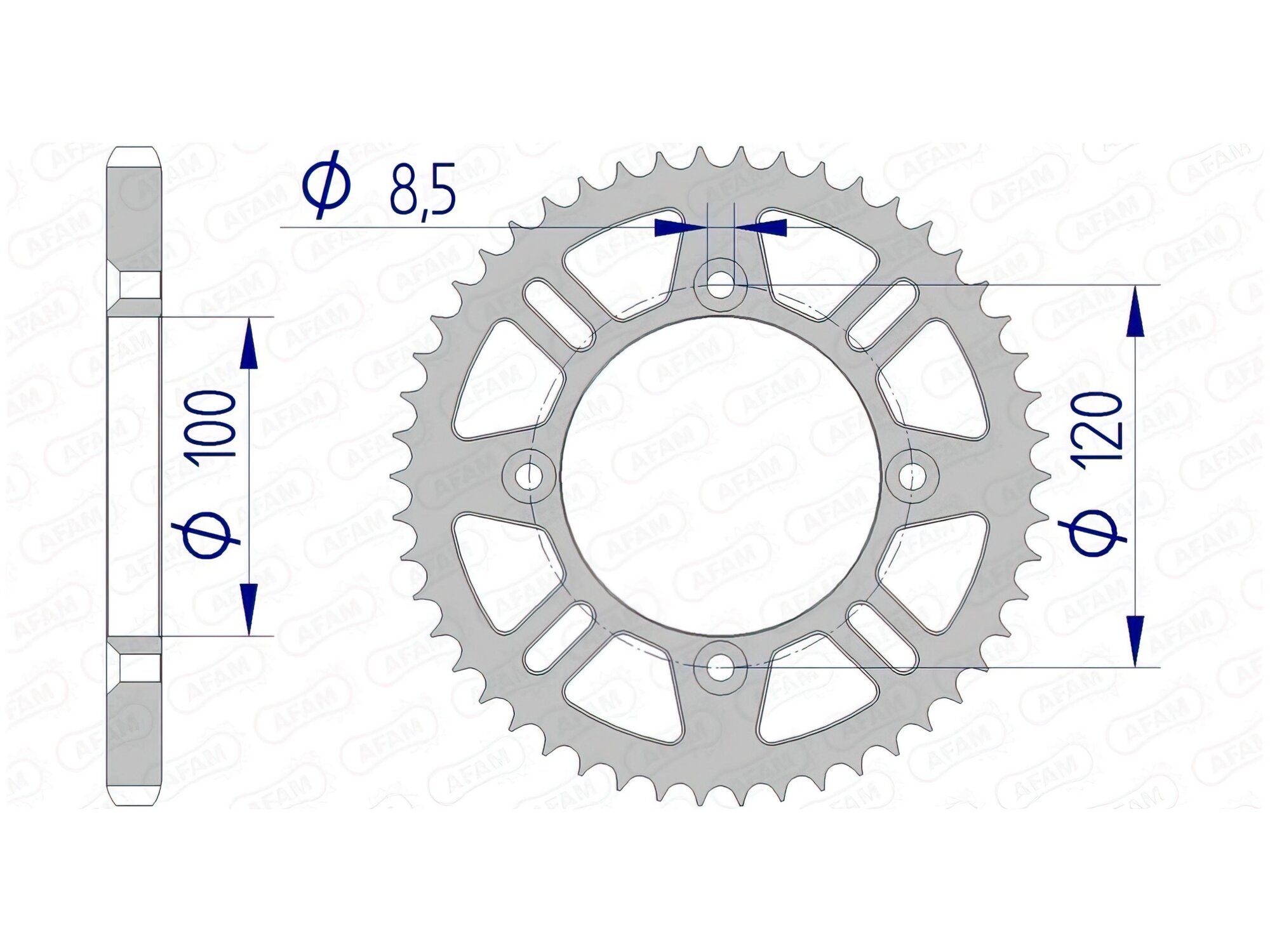 Image of Kettenrad Afam Alu selbstreinigend 428 / Z48 RM / YZ 85