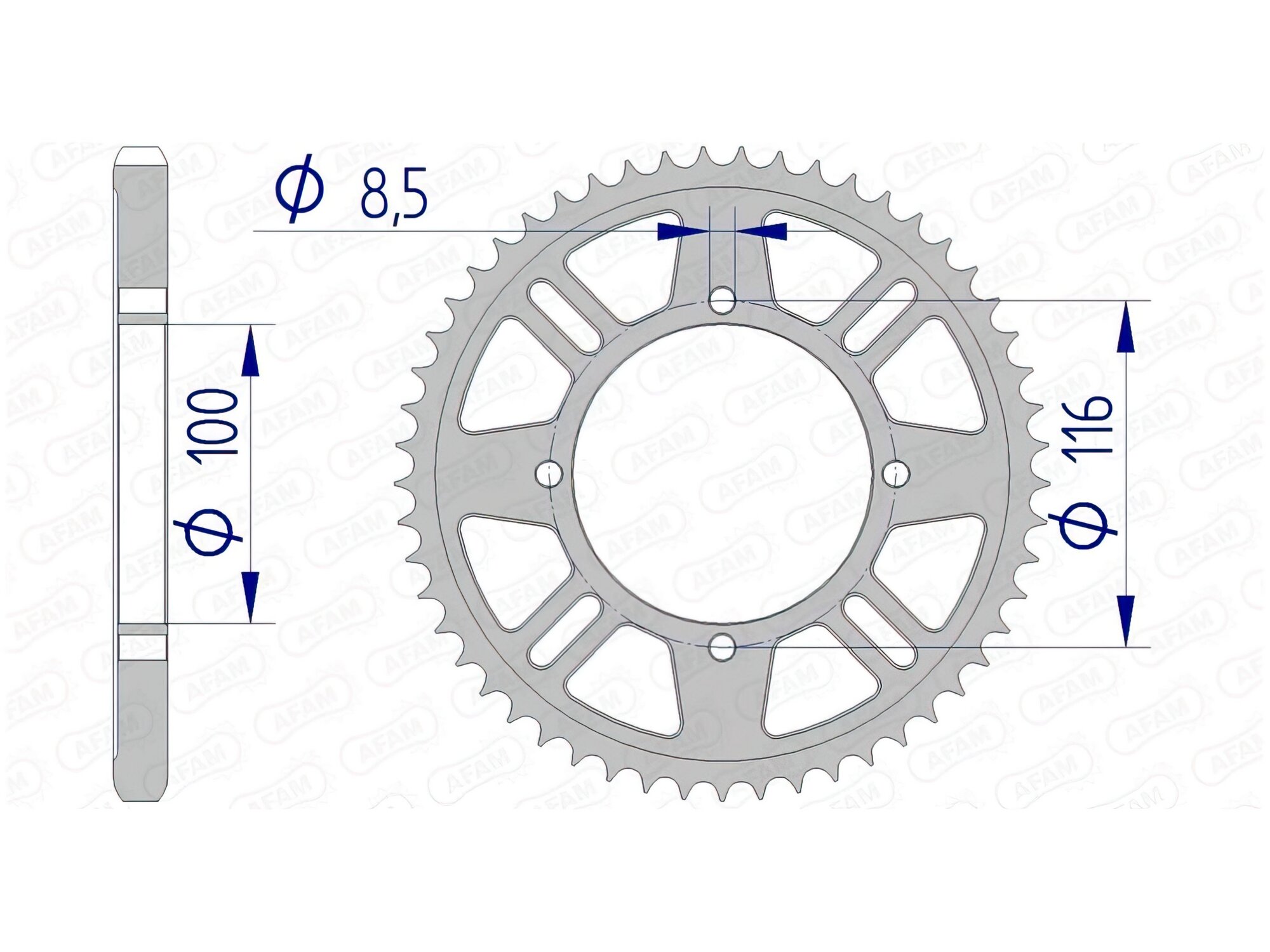Image of Kettenrad Afam Alu selbstreinigend 428 / Z51 KX 80 / 85