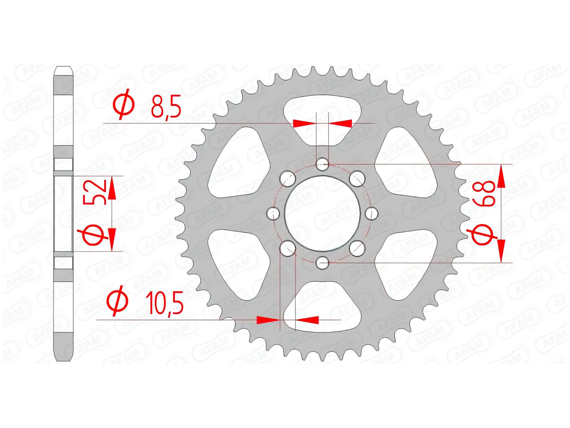 Image of Kettenrad Afam Stahl 32 Zähne KLX 110