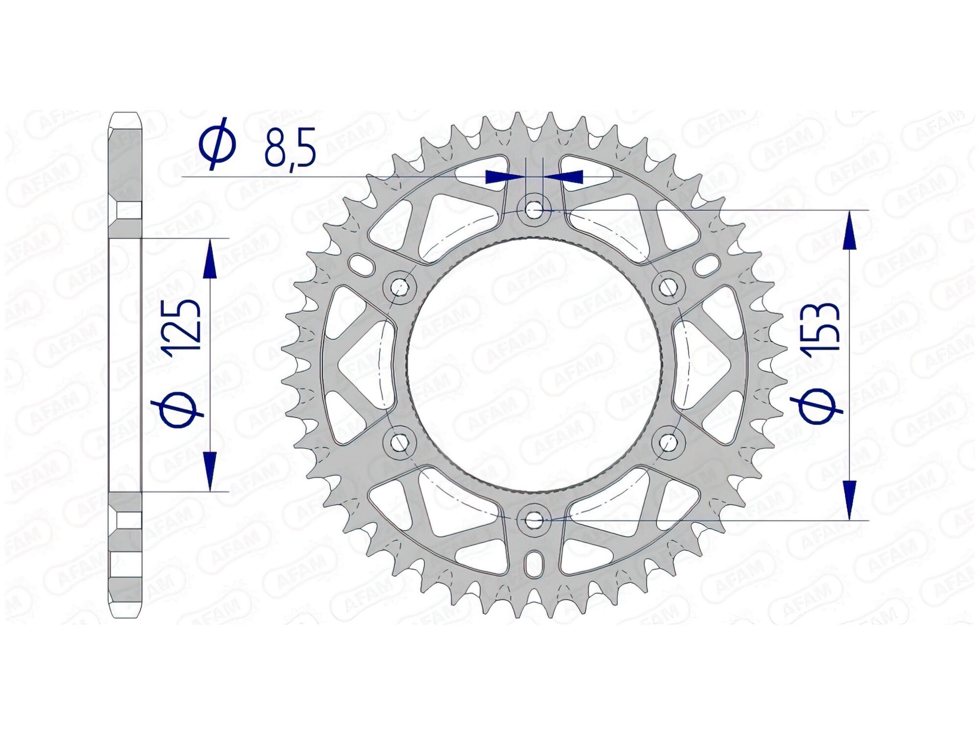Image of Kettenrad Afam Alu selbstreinigend Z54 Honda CR / CRF / XR
