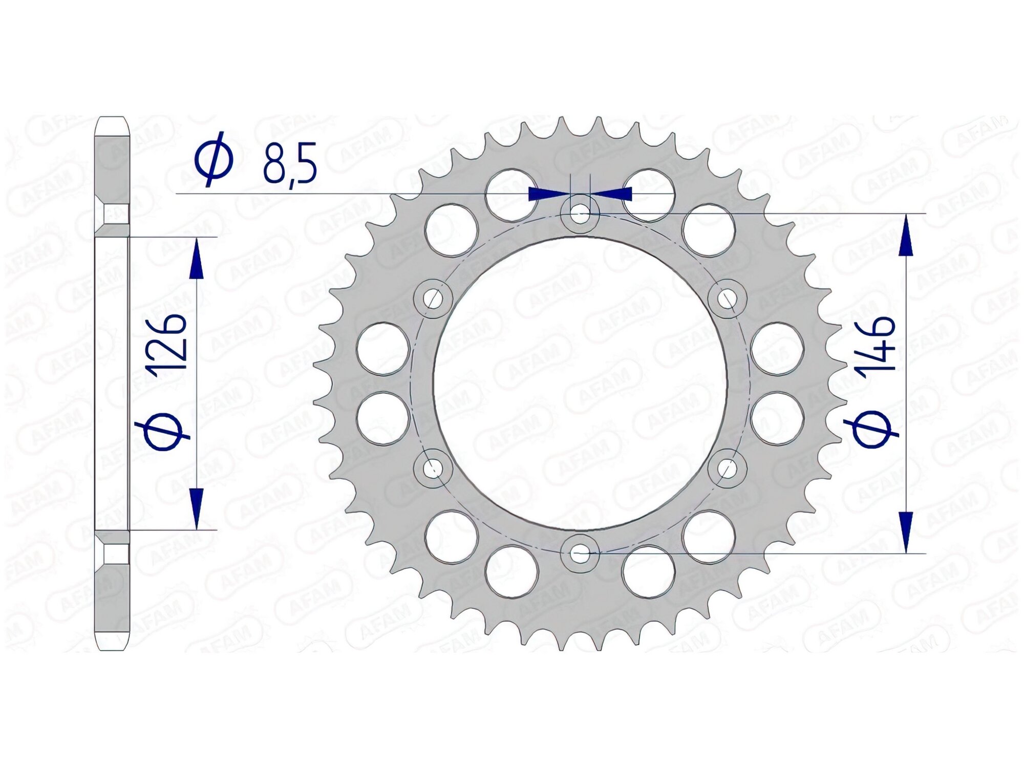 Image of Kettenrad Afam Alu selbstreinigend Z44 Suzuki RM-Z 250 / 450