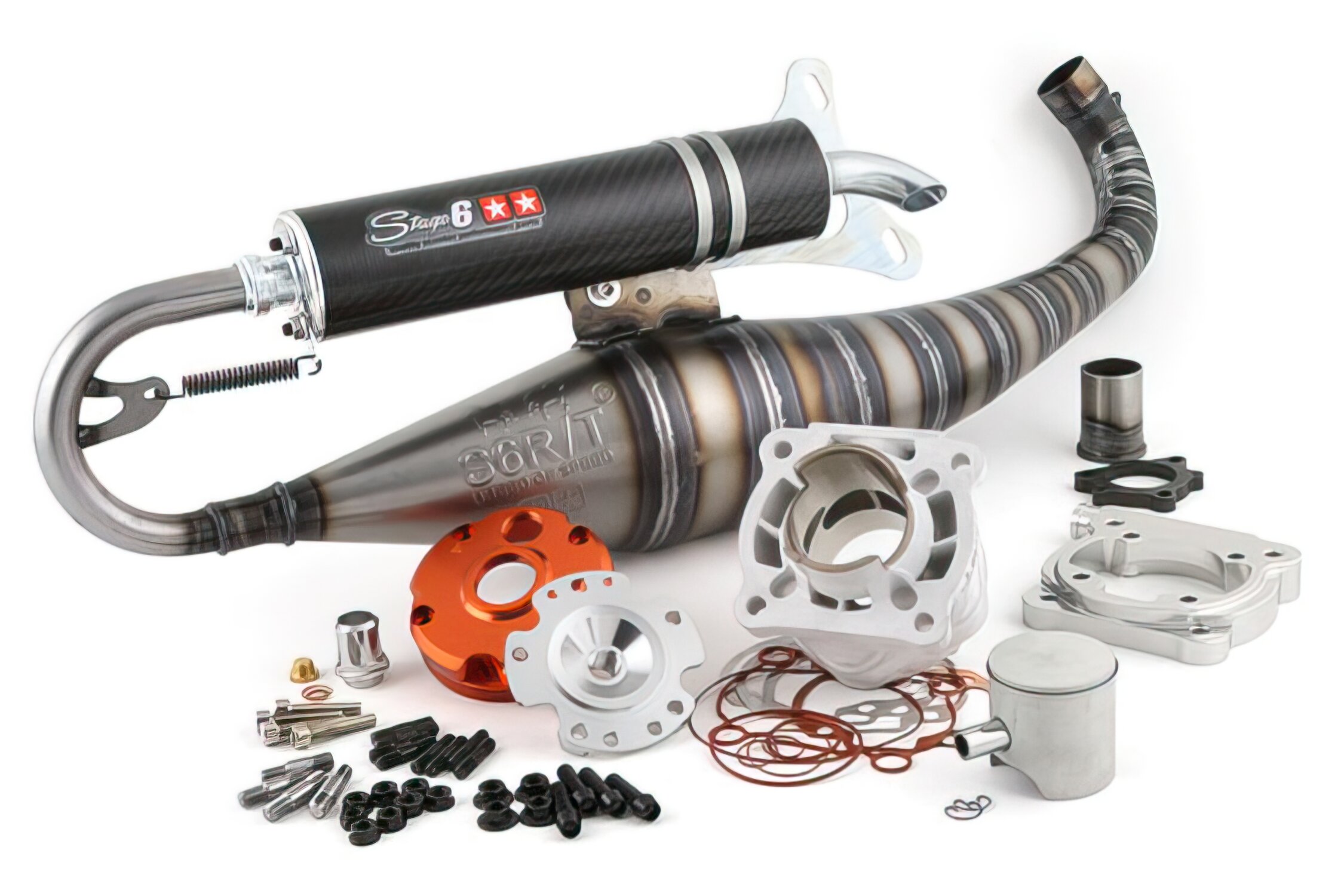 Image of Motorpack Zylinder + Auspuff Stage6 R/T 70ccm Minarelli LC