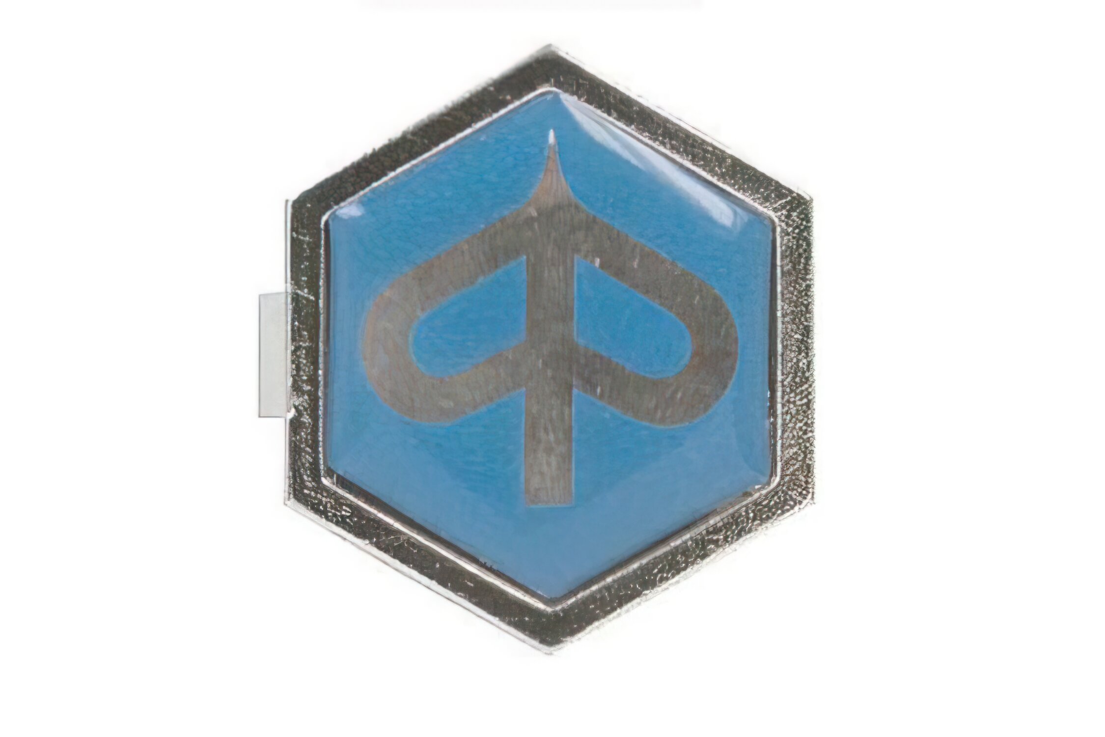 Image of Emblem Piaggio Sechseck Aluminium zum klippen 32x37mm
