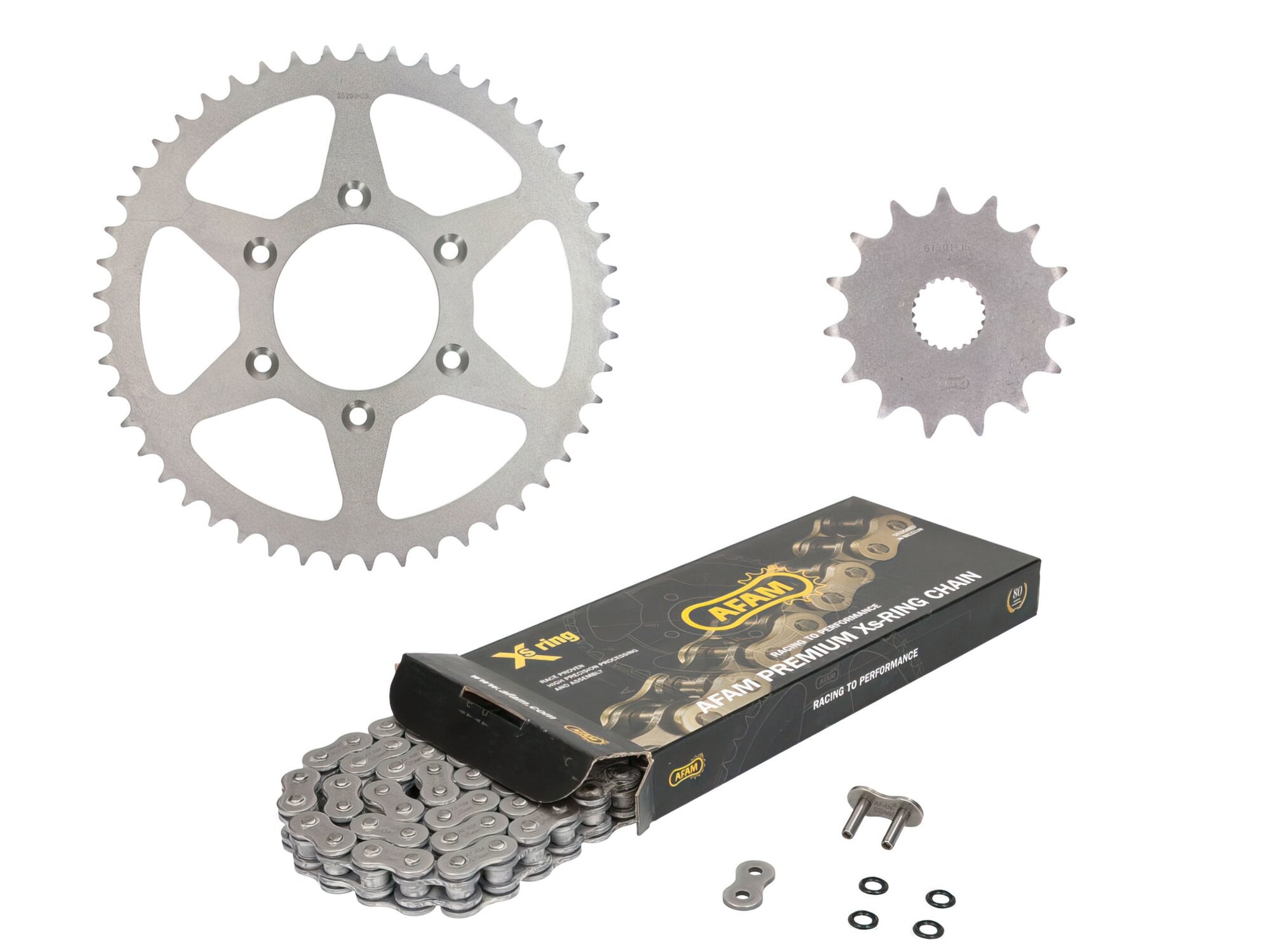 Image of Kettensatz AFAM XS-Ring extra verstärkt 15x49 Aprilia RX125 2008 - 2010