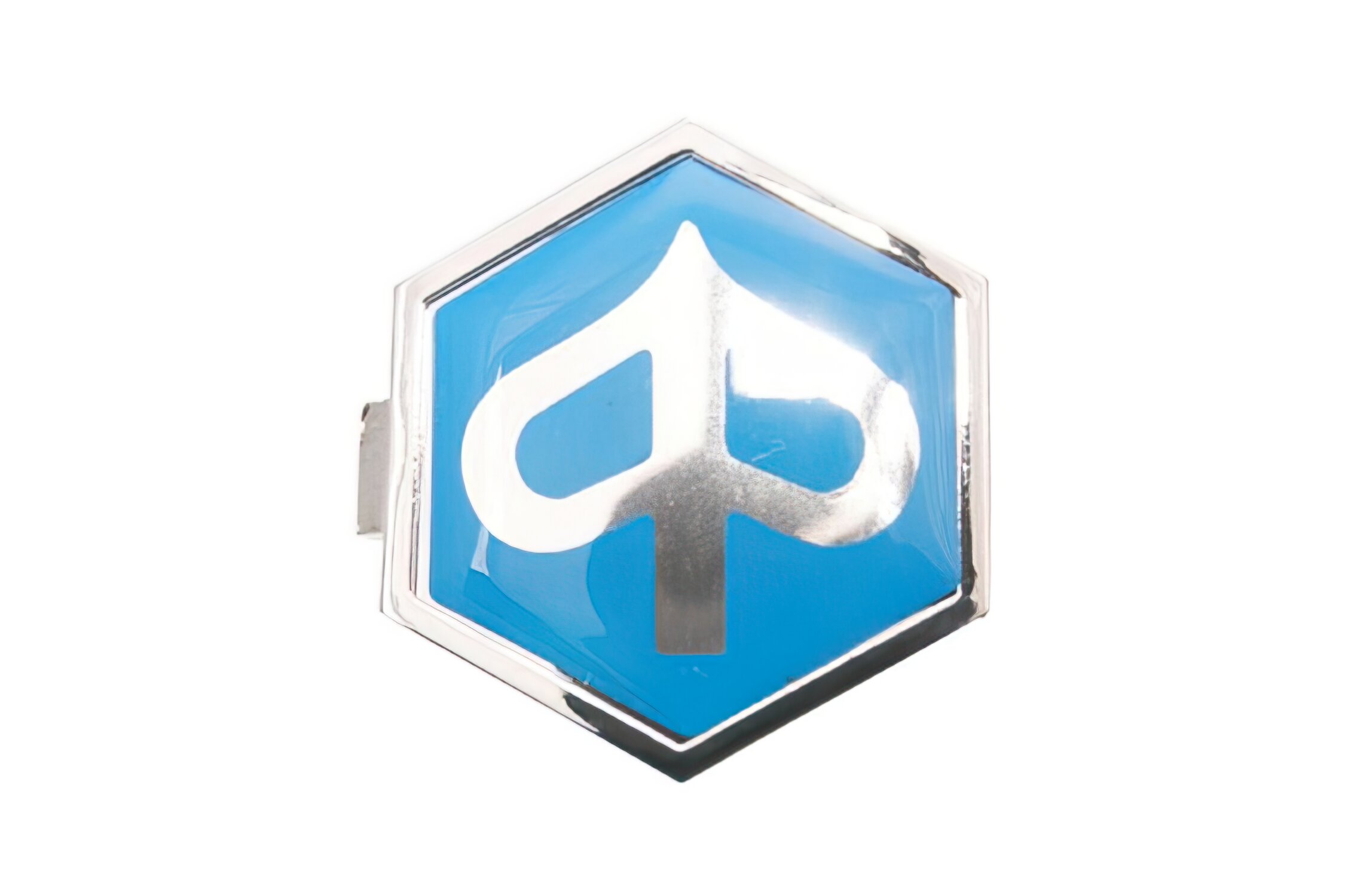 Image of Emblem Kaskade (zum Stecken) Piaggio 32x37mm blau / chrom