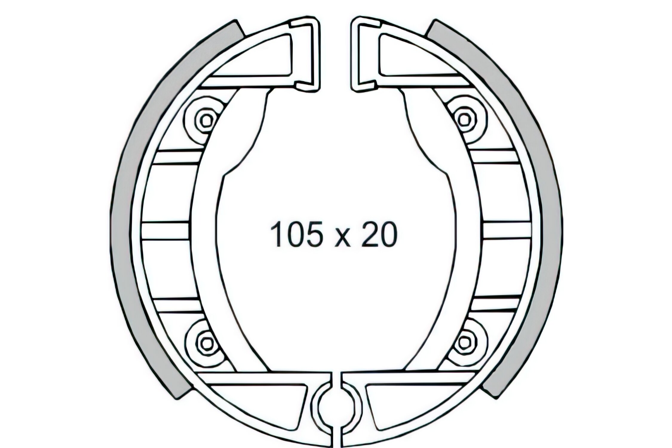 Image of Bremsbacken 105x20mm RMS Piaggio Ciao