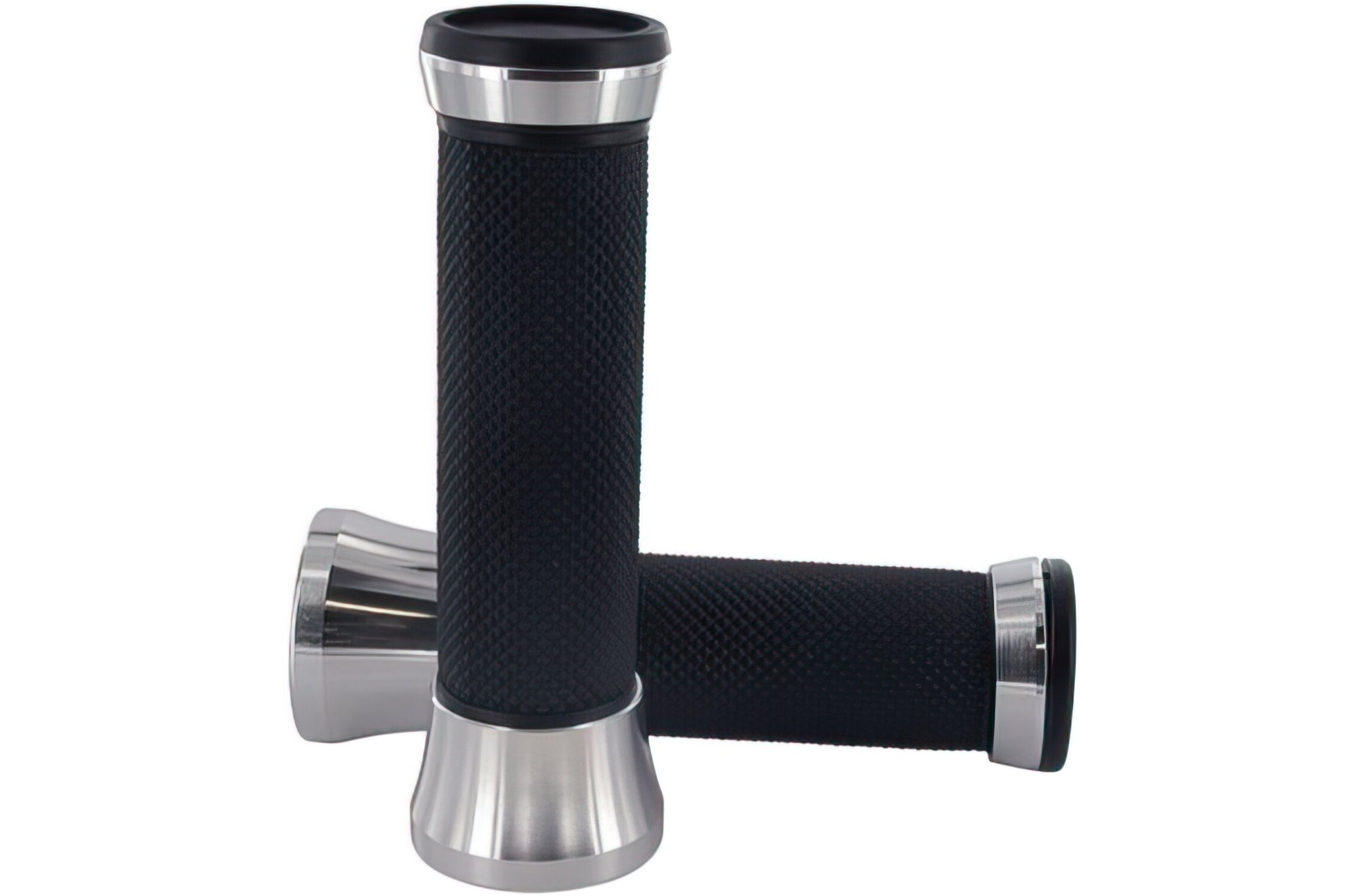 Image of Lenkergriffe STR8 CNC schwarz / alu