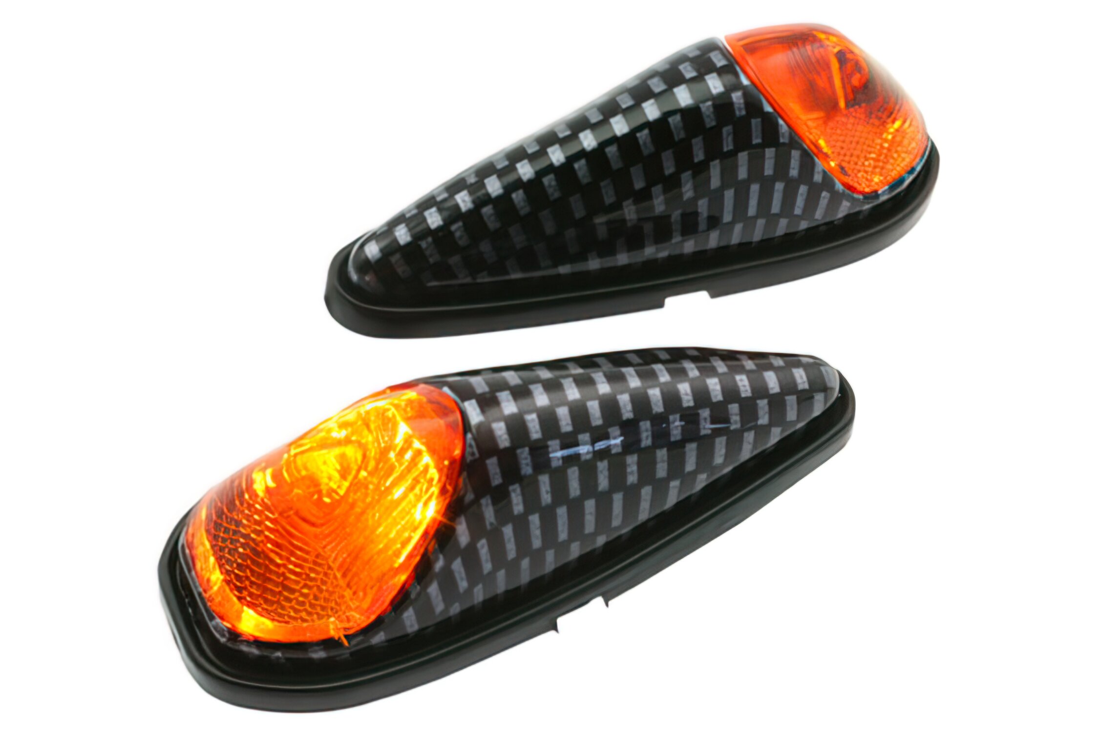 Image of Blinker Custom oranges Glas carbon Look Gehäuse