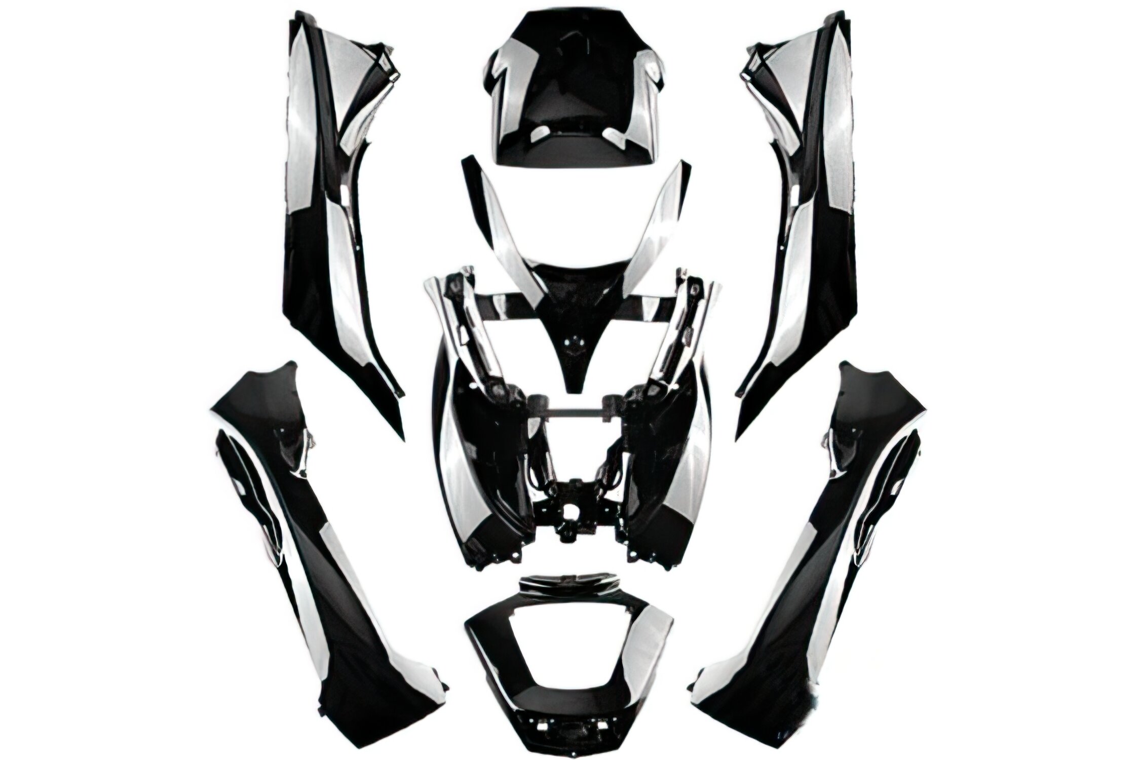 Image of Verkleidungskit 8 Teile schwarz glänzend Piaggio MP3 2008 - 2013