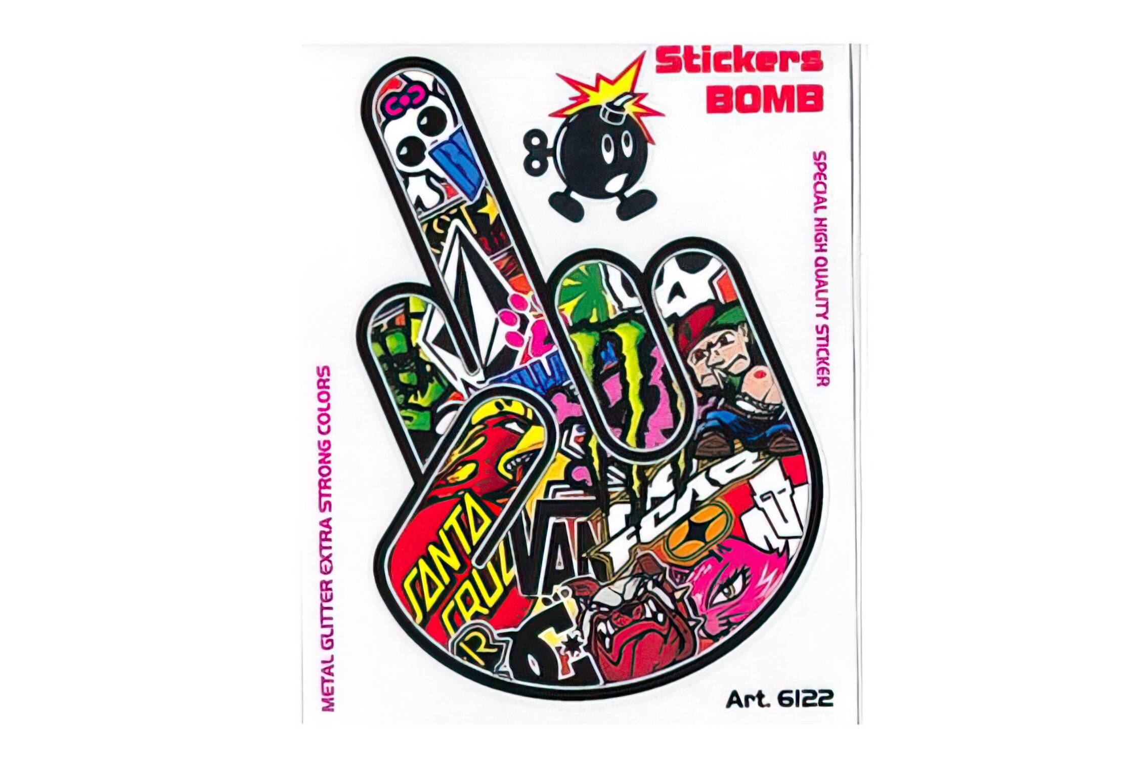 Image of Aufkleber Sticker Bomb Stinkefinger 10x12cm