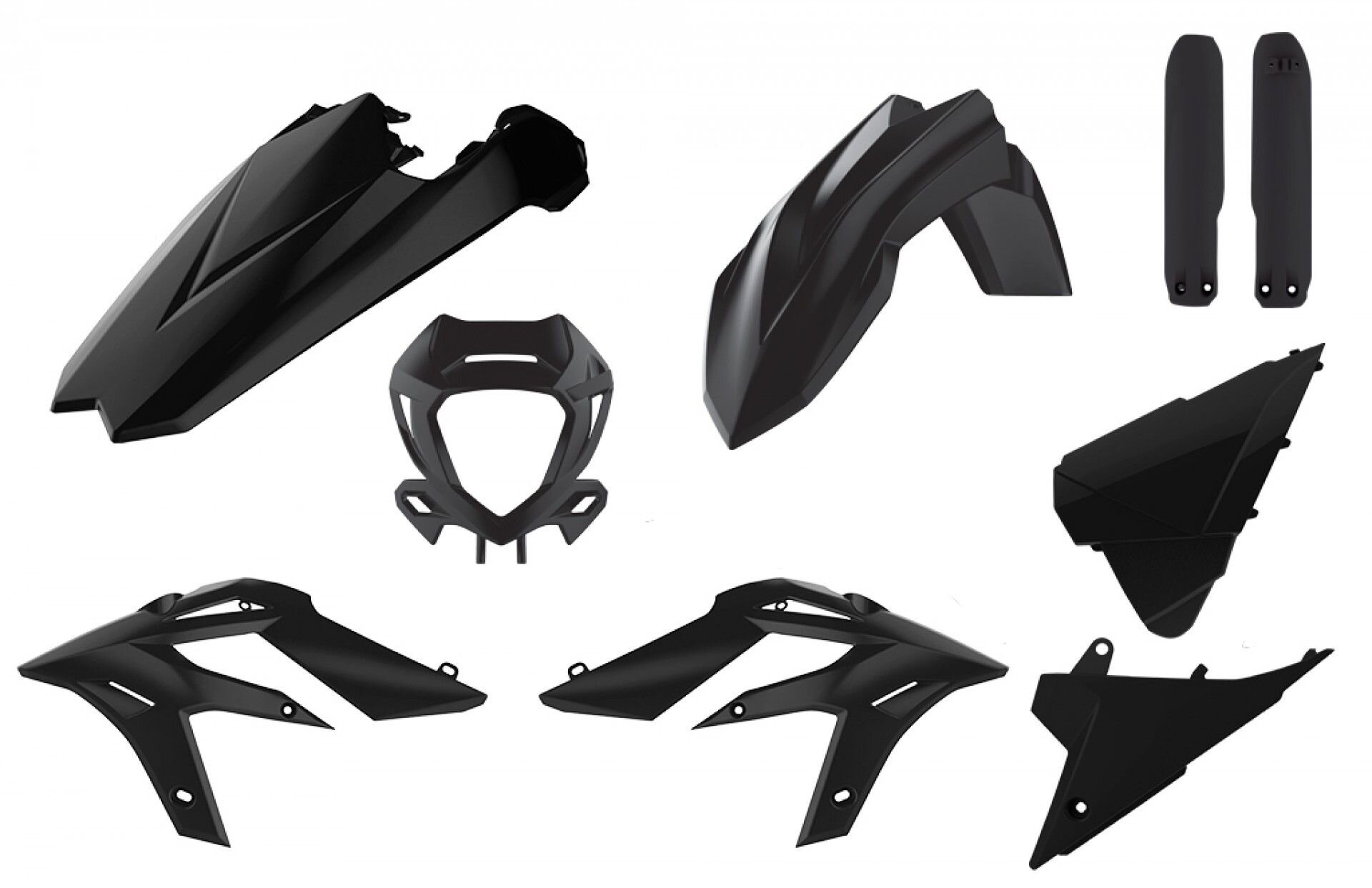 Image of Verkleidungskit + Gabelschutz schwarz Beta X-Trainer 2020-2022 Polisport