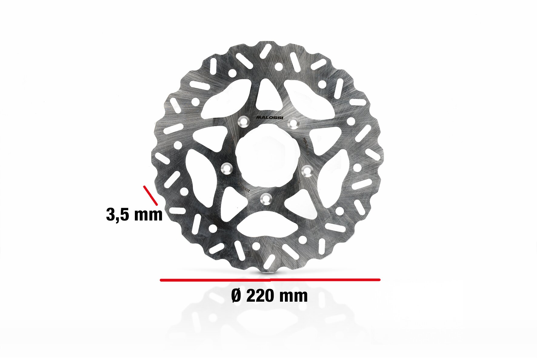 Image of Bremsscheibe vorne Malossi 220mm Piaggio NRG / Gilera Runner