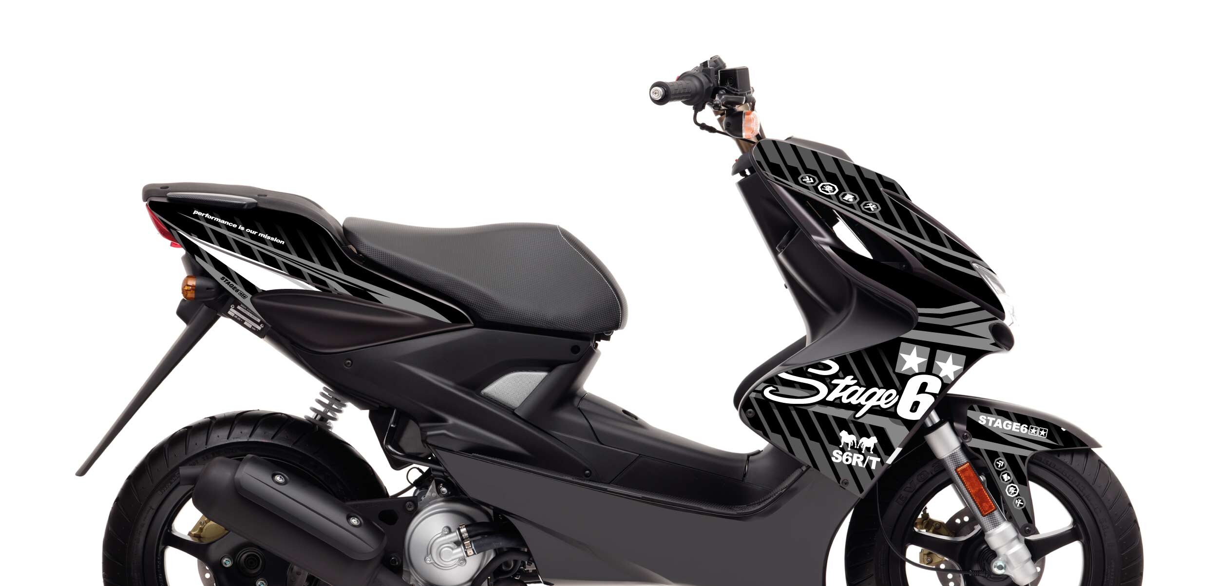 Image of Dekor Kit Yamaha Aerox bis 2013 Stage6 Schwarz