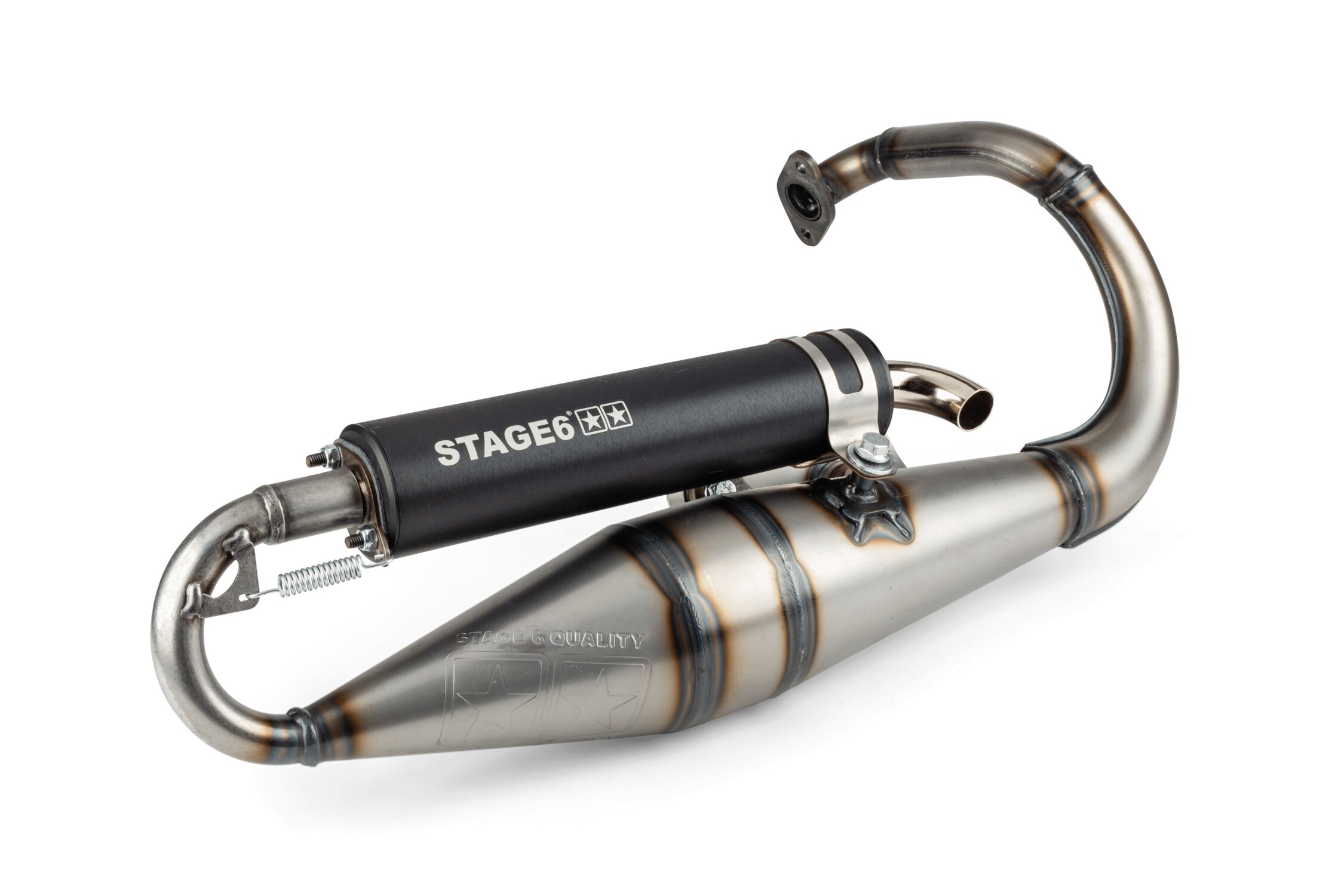 Image of Auspuff Stage6 Pro Replica MK2 Schwarz Peugeot Speedfight 1 und 2