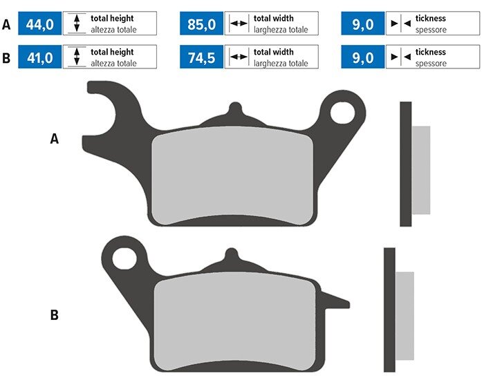 Image of Bremsbeläge vorne rechts Polini Original Yamaha Tricity