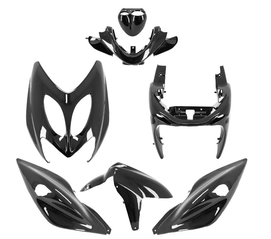 Image of Verkleidungskit Yamaha Aerox bis 2013 Schwarz 7 Teile