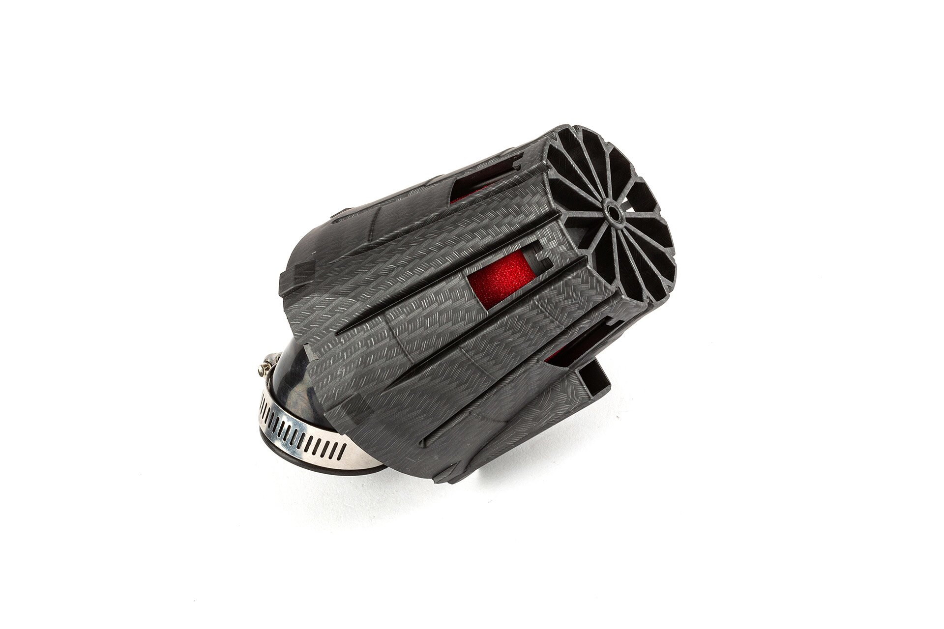 Image of Luftfilter STR8 E5 45° AW 28 / 35mm matt carbon / rot
